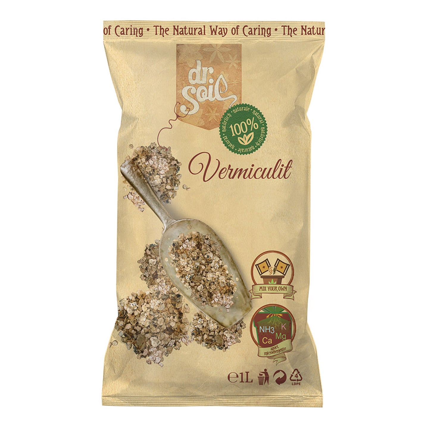 Vermiculit Dr.Soil pentru germinarea semintelor si germenilor si mineralizarea solurilor saracite de nutrienti, sub forma de aschii, la punga de 1L