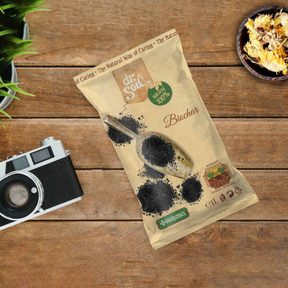 Biochar Dr.Soil, carbune vegetal activat pentru horticultura la punga de 1L
