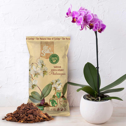 Substrat natural Dr.Soil pentru orhidee Phalaenopsis la punga de 1L
